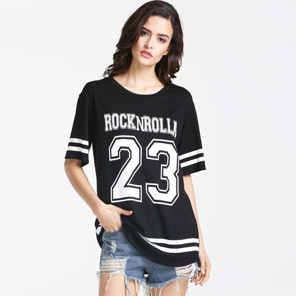 RETRO Women’s ROCKNROLLA Jersey Size Medium Color Black and White NWT